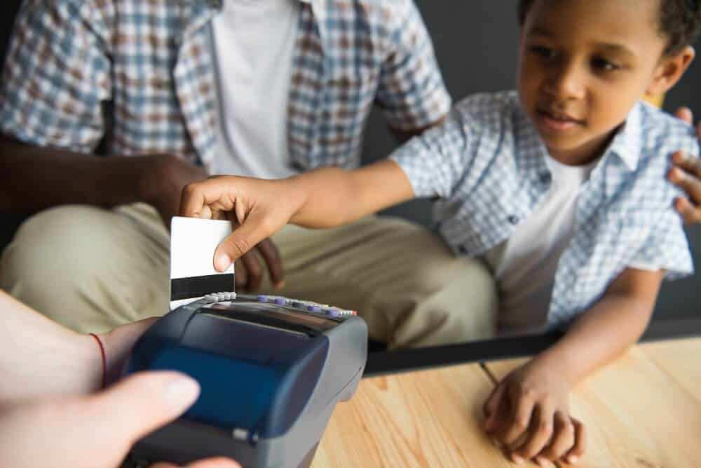 Child bank account with debit card