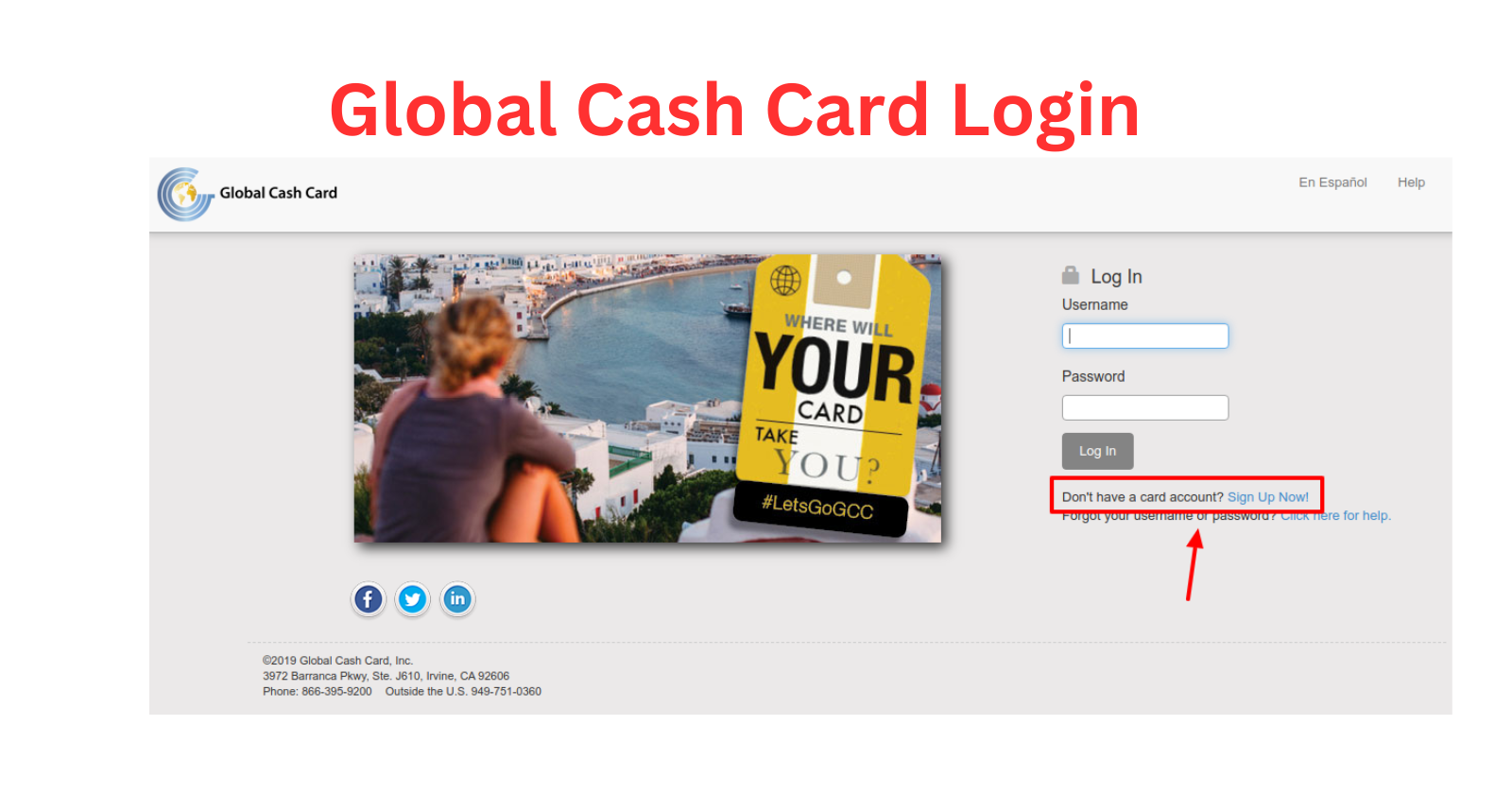 global cash card login