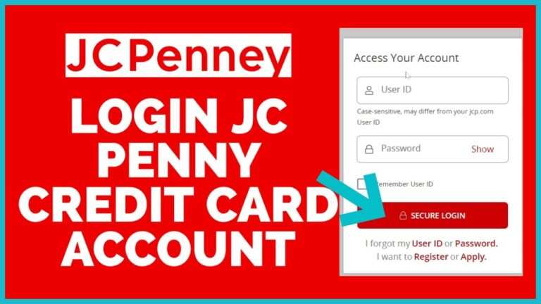 jc penny credit card login -in